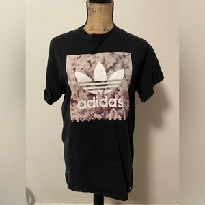 Adidas Blackbird Cherry Blossom Trefoil Black T Shirt